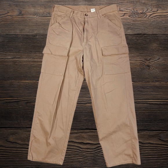 Levi's Other - Vintage Levis Black Bat Wing Tag Mens Cargo 36x30 Pants Khaki Bedford Cord